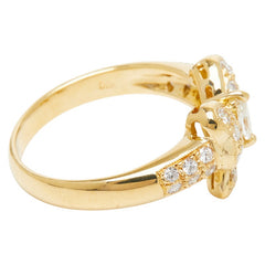 K18YG イエローゴールド ダイヤ0.13ct ダイヤ0.39ct リング 指輪 レディース 11.5号 【中古】