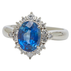 Pt900 プラチナ サファイア2.48ct ダイヤ0.38ct リング 指輪 レディース 13.5号 【中古】