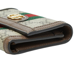 グッチ オフィディア GGスプリーム 三つ折り財布 625703 ベージュ マルチカラー PVC レザー レディース GUCCI 【中古】