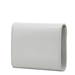 セリーヌ トリオンフ スモールフラップウォレット 三つ折り財布 コンパクト グレー レザー レディース CELINE 中古