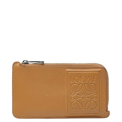 ロエベ アナグラム コインケース カードケース キャメル ベージュ レザー レディース LOEWE 【中古】