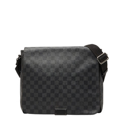ルイ ヴィトン ダミエ グラフィット ディストリクトMM ショルダーバッグ N41272 ブラック PVC レザー メンズ LOUIS VUITTON 【中古】