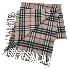 バーバリー チェック マフラー グレー カシミア100% メンズ BURBERRY 【中古】