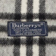 バーバリー チェック マフラー グレー カシミア100% メンズ BURBERRY 【中古】