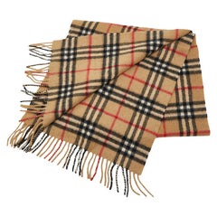 バーバリー ノバチェック マフラー ベージュ カシミヤ100% メンズ BURBERRY 【中古】