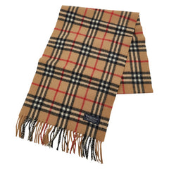 バーバリー ノバチェック マフラー ベージュ カシミヤ100% メンズ BURBERRY 【中古】