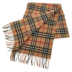 バーバリー ノバチェック マフラー ベージュ カシミヤ100% メンズ BURBERRY 【中古】