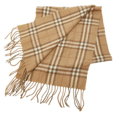 バーバリー ロンドン チェック マフラー ベージュ カシミヤ100% メンズ BURBERRY 【中古】
