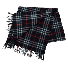 バーバリー チェック マフラー ブラック カシミヤ100% メンズ BURBERRY 【中古】
