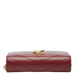 サンローラン YSLロゴ Vステッチ 二つ折り財布 403723 レッド レザー レディース SAINT LAURENT 【中古】