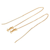 サンローラン カサンドラ スレッダーピアス ゴールド メッキ レディース SAINT LAURENT 【中古】