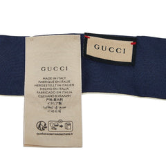 グッチ シェリーライン ホースビット ネックボウ バンドー スカーフ マルチカラー ネイビー シルク レディース GUCCI 【中古】