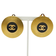 シャネル ココマーク ラウンド イヤリング ヴィンテージ ゴールド ブラック メッキ レディース CHANEL 【中古】