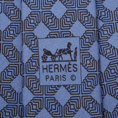 エルメス ネクタイ ブルー シルク メンズ HERMES 【中古】