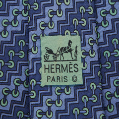 エルメス ネクタイ ブルー マルチカラー シルク メンズ HERMES 【中古】