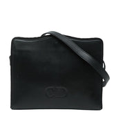 ディオール CDロゴ 斜め掛け ショルダーバッグ ブラック レザー レディース Dior 【中古】