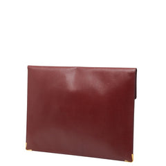 カルティエ マストライン クラッチバッグ セカンドバッグ ビジネスバッグ ヴィンテージ ワインレッド レザー メンズ CARTIER 【中古】