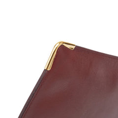 カルティエ マストライン クラッチバッグ セカンドバッグ ビジネスバッグ ヴィンテージ ワインレッド レザー メンズ CARTIER 【中古】