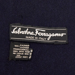 サルヴァトーレフェラガモ 総柄 マフラー ネイビー マルチカラー カシミヤ レディース Salvatore Ferragamo 中古