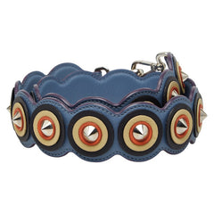 フェンディ ストラップユー スタッズ ショルダーストラップ ライトブルー マルチカラー レザー レディース FENDI 【中古】