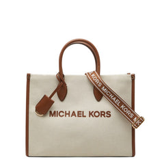 マイケルコース MIRELLA EW トートバッグ ショルダーバッグ 2WAY ベージュ ブラウン キャンバス レザー レディース Michael Kors 中古
