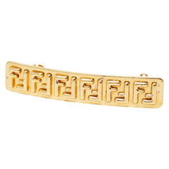 フェンディ FFロゴ バレッタ ヘアアクセサリー ゴールド メッキ レディース FENDI 【中古】