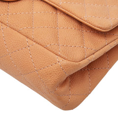 シャネル 2.55 マトラッセ ダブルフラップ チェーンショルダーバッグ ブラウン キャビアスキン レディース CHANEL 【中古】