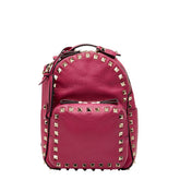 ヴァレンティノ ロックスタッズ リュック バックパック ピンク レザー レディース VALENTINO 【中古】