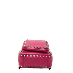 ヴァレンティノ ロックスタッズ リュック バックパック ピンク レザー レディース VALENTINO 【中古】
