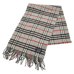 バーバリー ノバチェック マフラー グレー マルチカラー ウール レディース BURBERRY 【中古】