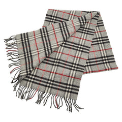 バーバリー ノバチェック マフラー グレー マルチカラー ウール レディース BURBERRY 【中古】