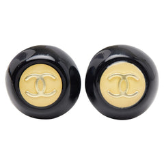 シャネル ココマーク ヴィンテージ イヤリング ブラック ゴールド エナメル メッキ レディース CHANEL 【中古】