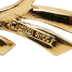 ニナリッチ リボン ブローチ ゴールド メッキ ラインストーン レディース NINA RICCI 【中古】