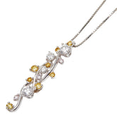 K18WG ホワイトゴールド ダイヤ1.00ct リーフモチーフ ペンダント ネックレス レディース 【中古】