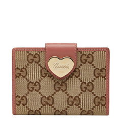 グッチ GGキャンバス カードケース パスケース 224261 ベージュ ピンク キャンバス レザー レディース GUCCI 【中古】