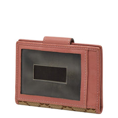 グッチ GGキャンバス カードケース パスケース 224261 ベージュ ピンク キャンバス レザー レディース GUCCI 【中古】