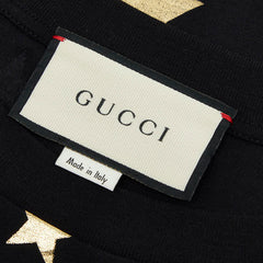 グッチ シェリーライン スター ムーン クルーネック Tシャツ 半袖 サイズM ブラック コットン メンズ GUCCI 【中古】
