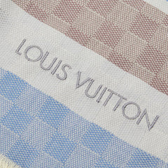 ルイ ヴィトン ダミエ スカーフ ストール 401910 ブラウン ゴールド コットン シルク レディース LOUIS VUITTON 【中古】
