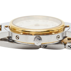 エルメス クリッパー 腕時計 CL4.220 クオーツ ベージュ文字盤 ステンレススチール レディース HERMES 【中古】