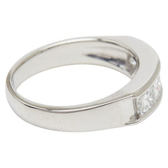 Pt900 プラチナ ダイヤ1.00ct 一文字リング リング 指輪 レディース 10号 【中古】