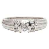 Pt900 プラチナ ダイヤ0.248ct リング 指輪 レディース 13号 【中古】