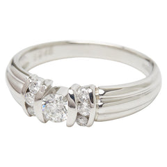 Pt900 プラチナ ダイヤ0.248ct リング 指輪 レディース 13号 【中古】