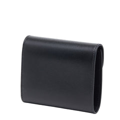 セリーヌ トリオンフ スモールフラップウォレット 三つ折り財布 ブラック レザー レディース CELINE 【中古】