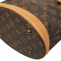 ルイ ヴィトン モノグラム プチ バケットPM トートバッグ ショルダーバッグ M42238 ブラウン PVC レザー レディース LOUIS VUITTON 【中古】