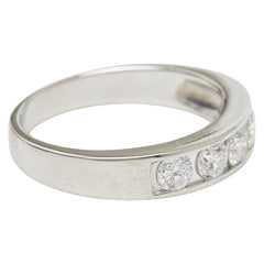 Pt900 プラチナ ダイヤ0.53ct 一文字リング リング 指輪 レディース 7.5号 【中古】