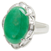ヒスイ Pt900 プラチナ ヒスイ10.47ct ダイヤ0.69ct リング 指輪 レディース 13.5号 【中古】