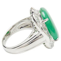 ヒスイ Pt900 プラチナ ヒスイ10.47ct ダイヤ0.69ct リング 指輪 レディース 13.5号 【中古】