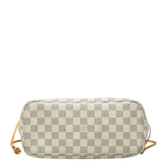 ルイ ヴィトン ダミエ アズール ネヴァーフルPM トートバッグ N51110 ホワイト PVC レザー レディース LOUIS VUITTON 【中古】