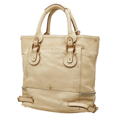 クロエ パディントン トートバッグ ハンドバッグ ホワイト レザー レディース Chloe 【中古】