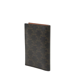 セリーヌ トリオンフ パスポートケース ブラック ブラウン PVC レザー レディース CELINE 【中古】